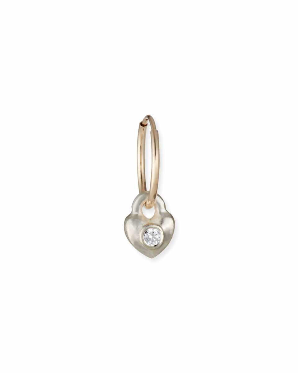 Double Heart Single Earring with Stones